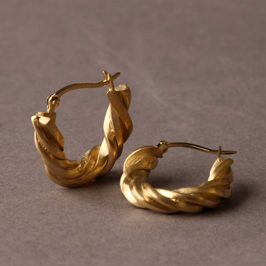 Completed Works at EC One Deep State Hoop Earrings Gold Plated recycled silver