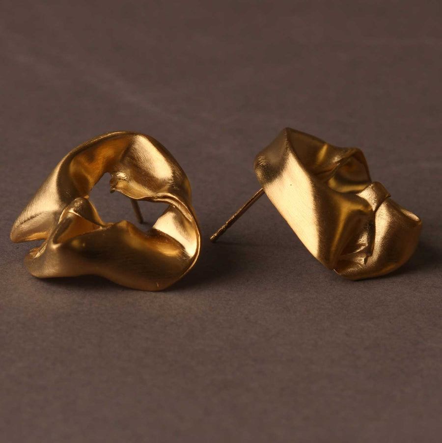 Completed Works at EC One Notsobig Scrunch Earrings Gold Plated recycled silver