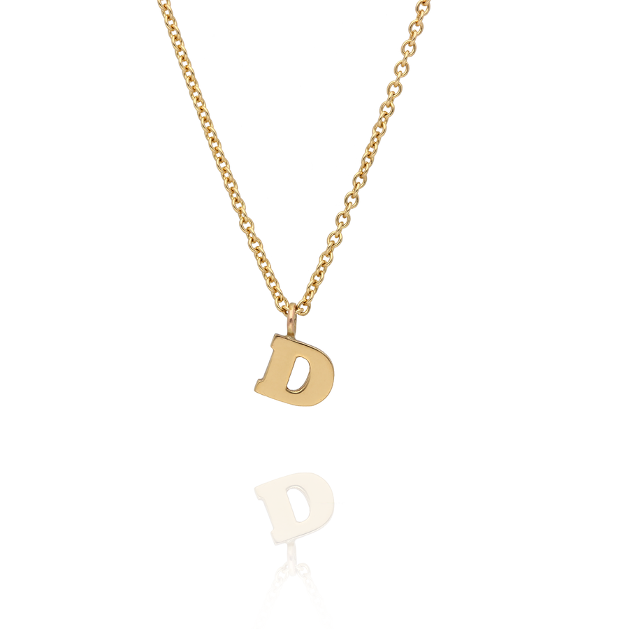 EC One mini letter necklace in recycled gold made in London