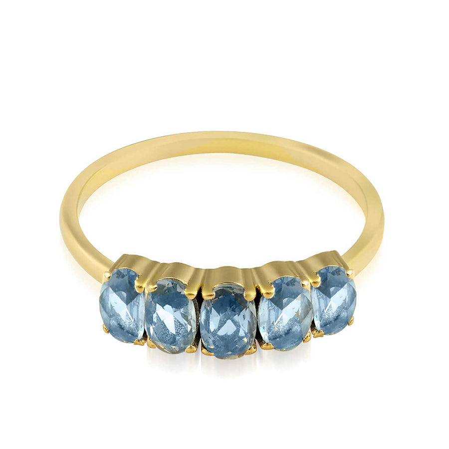 GFG Dumom Five blue sapphire gold ring at EC One London