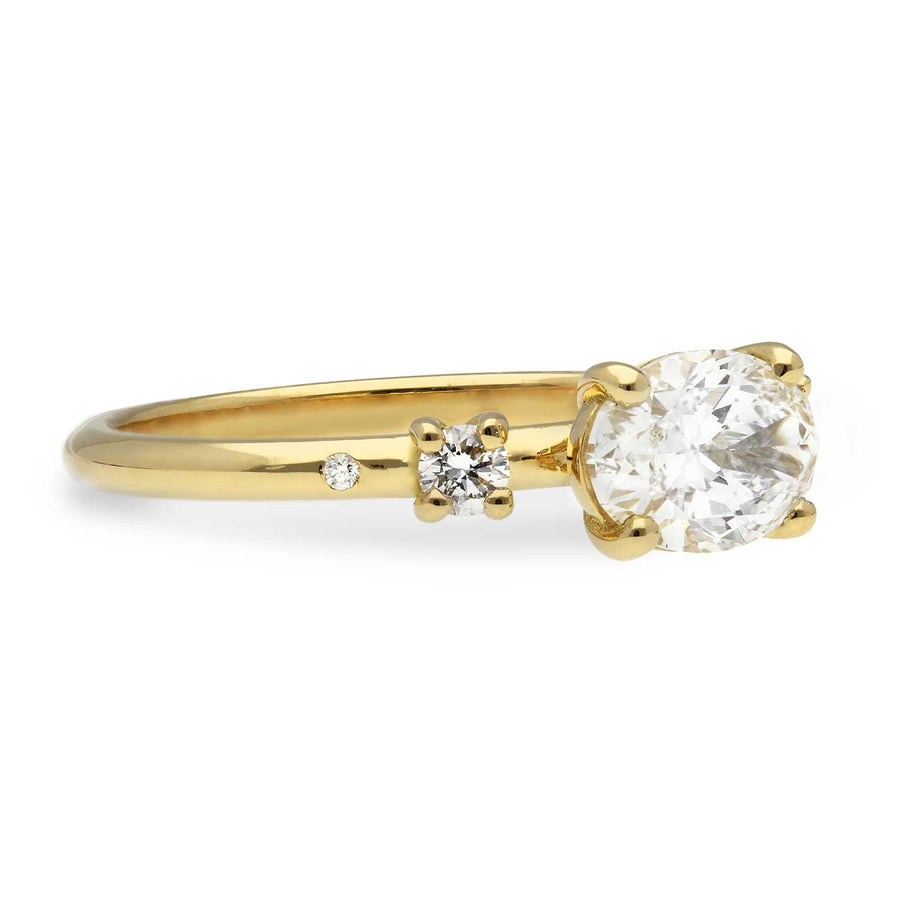 EC One LAINEY recycled Yellow Gold conflict free Diamond Engagement Ring made in London B Corp workshop
