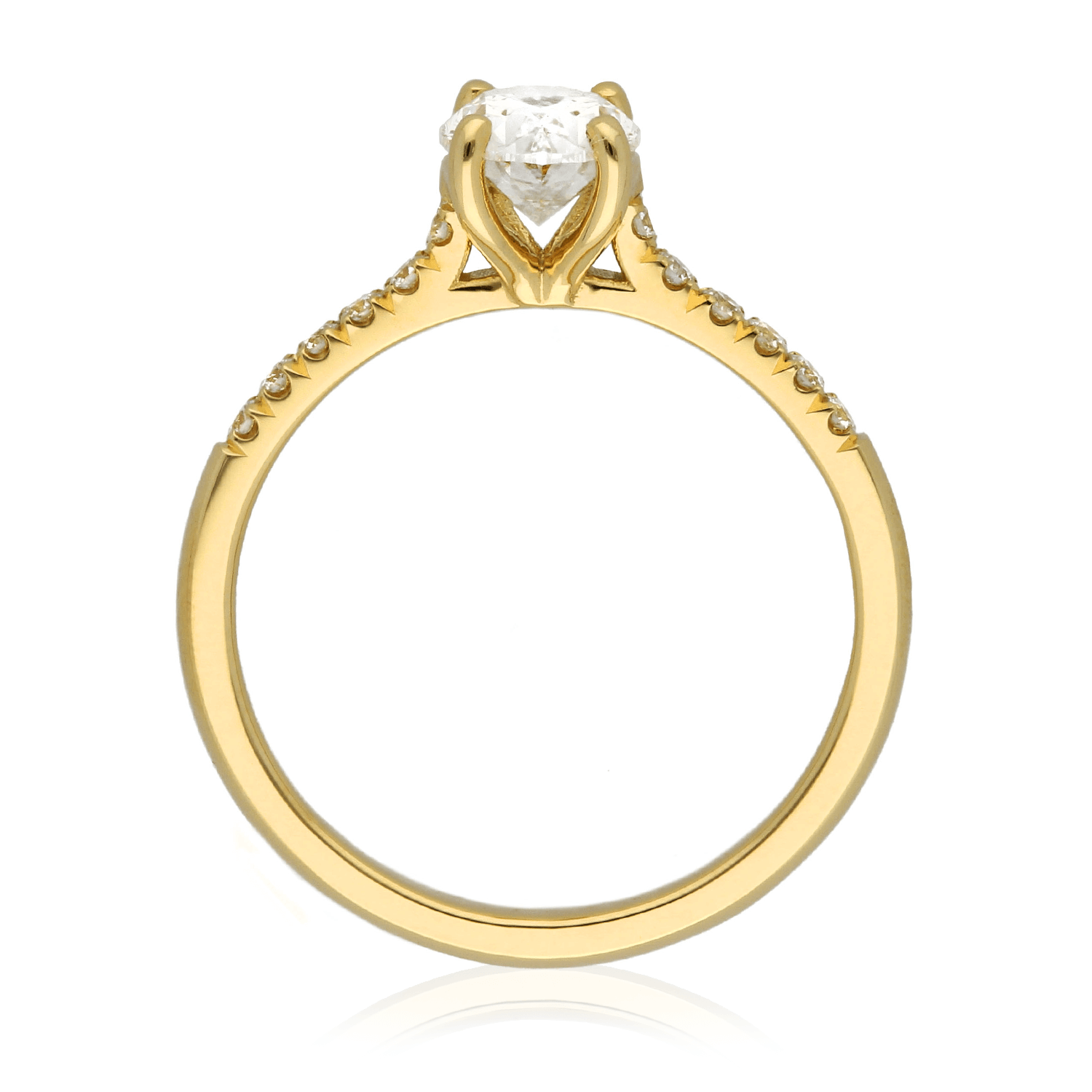 EC One ethical Nancy solitaire conflict free oval diamond recycled gold hand made in B Corp London workshop