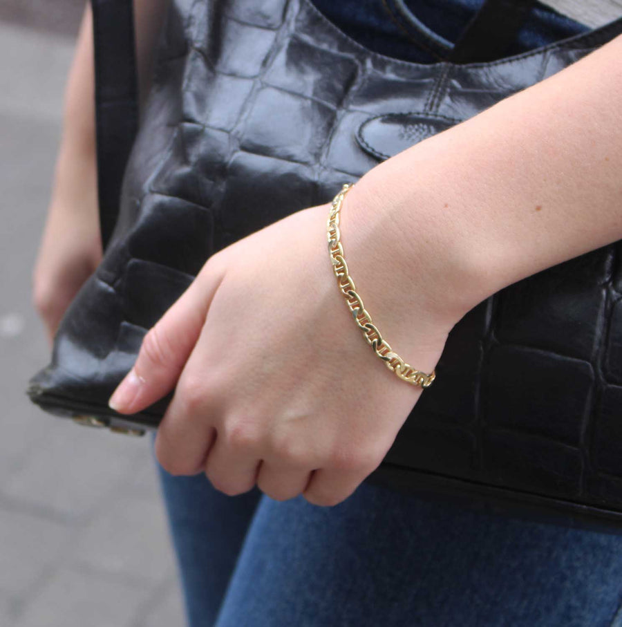 EC One recycled Gold Plated Anchor Chain Bracelet