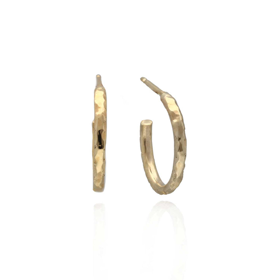 EC One Pair "Baby Beat" 9ct recycled Gold Small Hoops