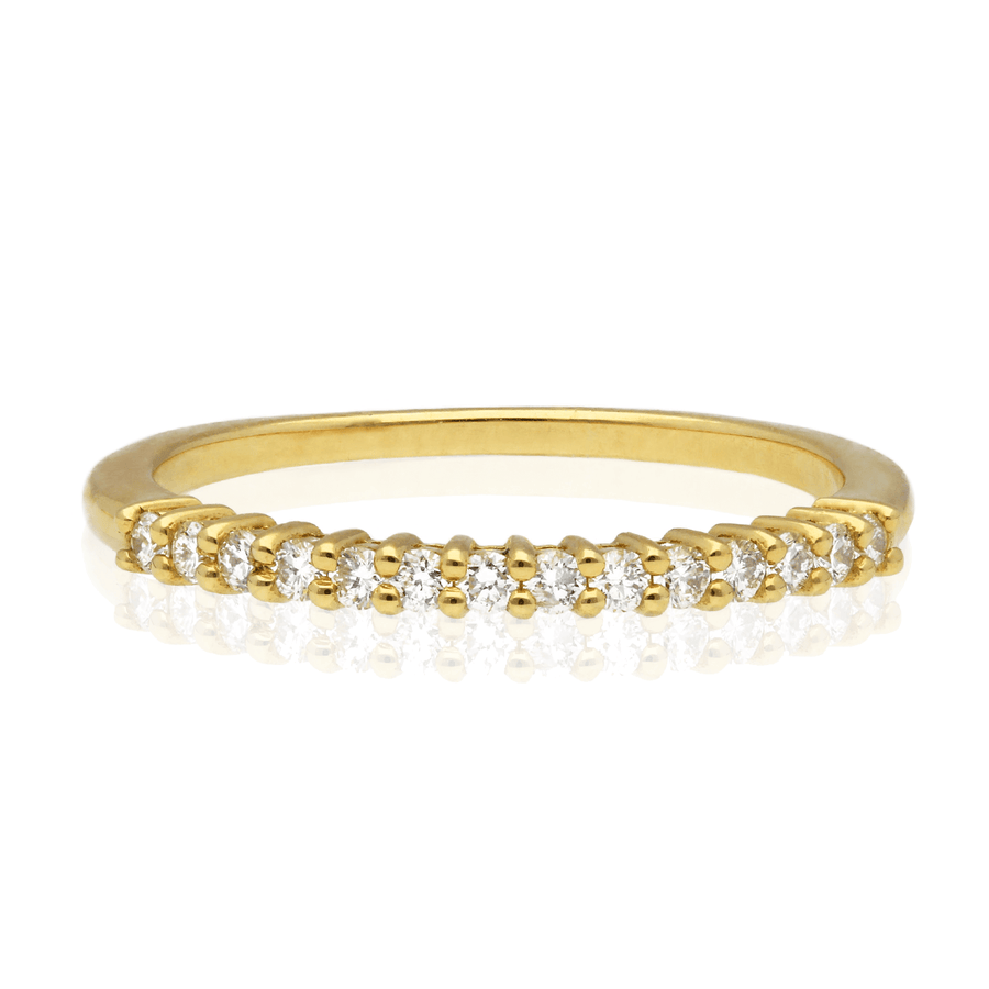 EC One Skinny Claw-set Third Eternity Ring Yellow Gold