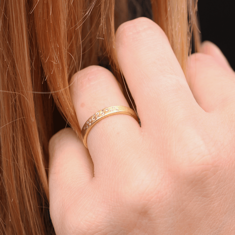 EC One Hannah Bedford recycled gold Diamond Wave Ring