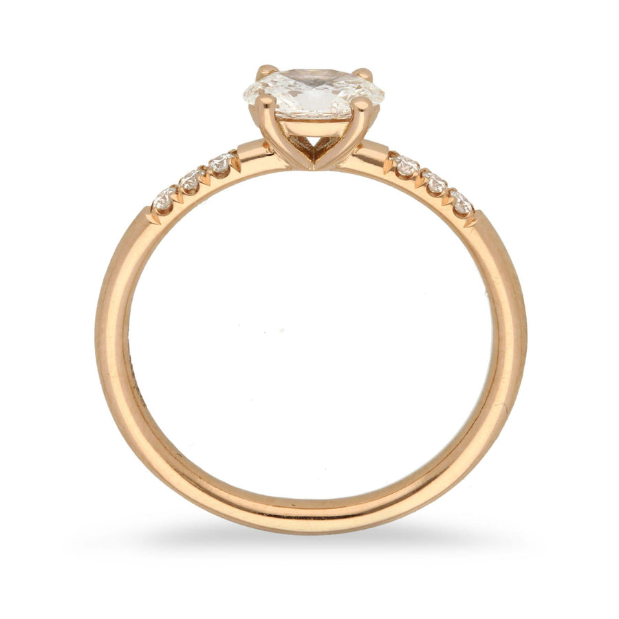 EC One LOIS Rose Gold Oval Diamond Engagement Ring made in B Corp workshop London