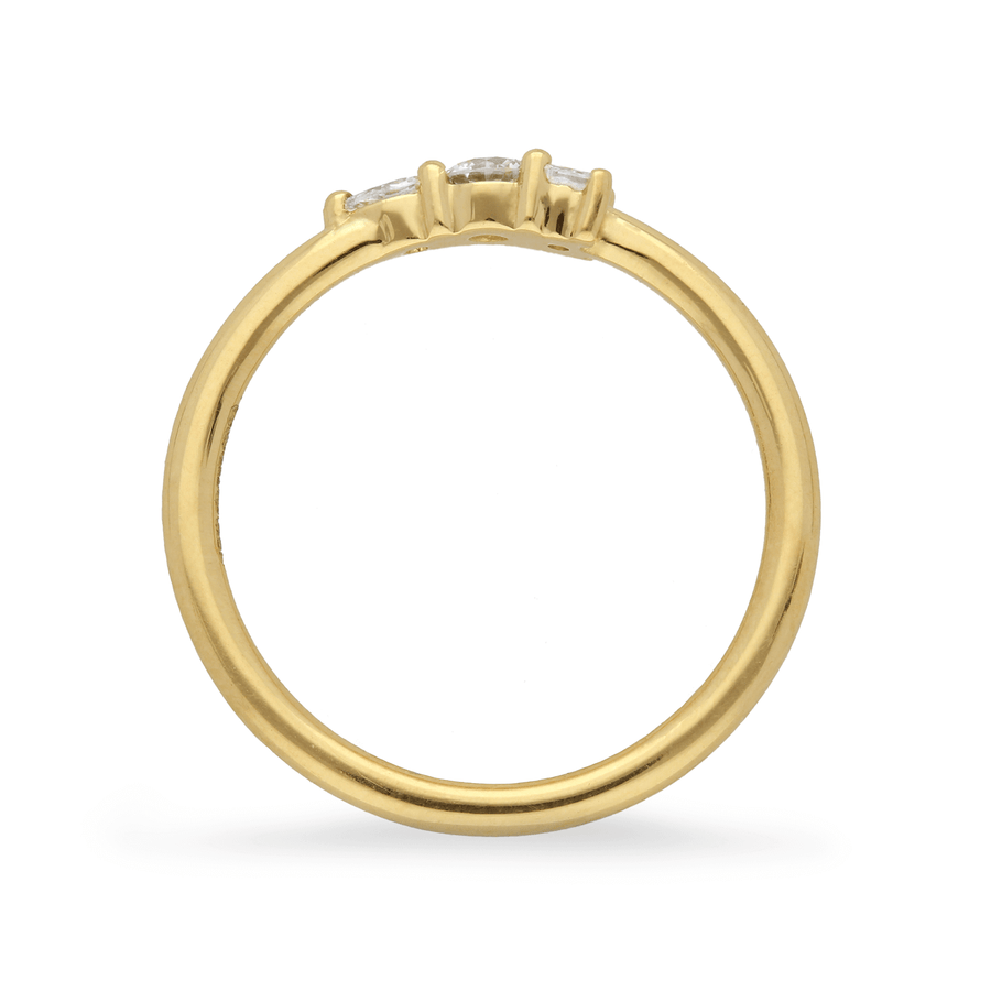 Small ELISE 18ct Yellow Gold Ring with 3 Diamonds