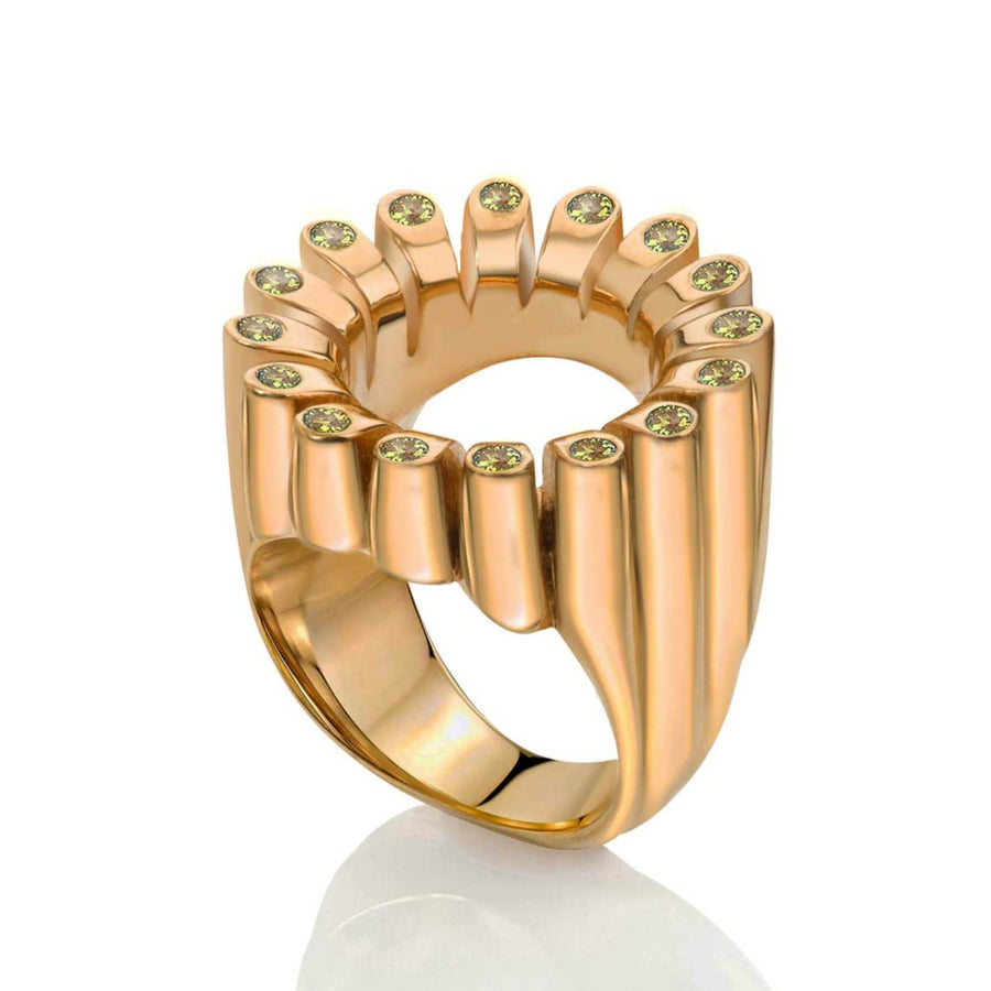 Lakshmi Yellow Sapphire Cocktail Ring by Flora Bhattachary at EC One London