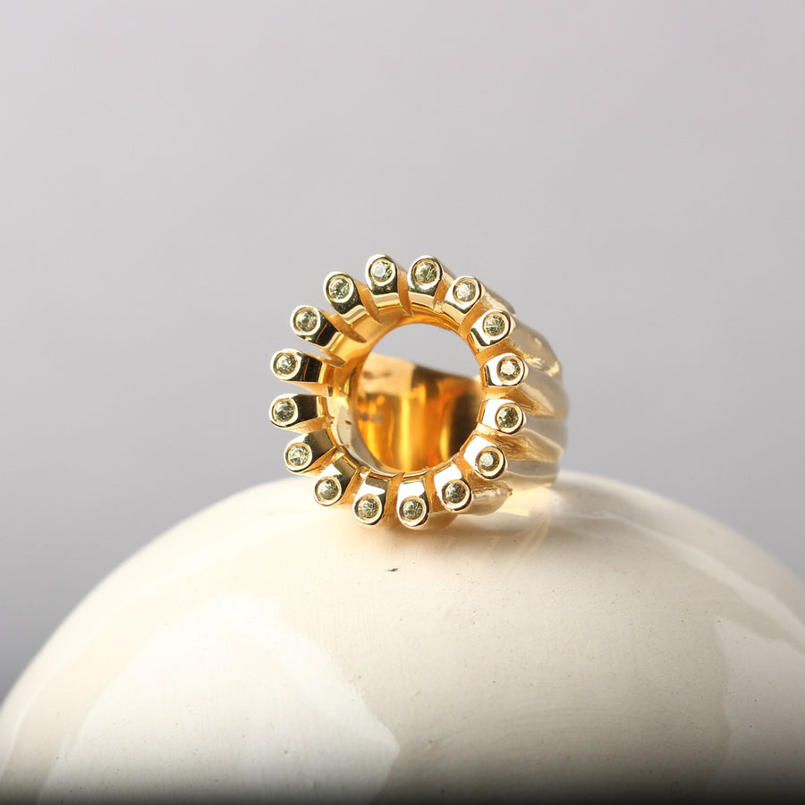 Lakshmi Yellow Sapphire Cocktail Ring by Flora Bhattachary at EC One London
