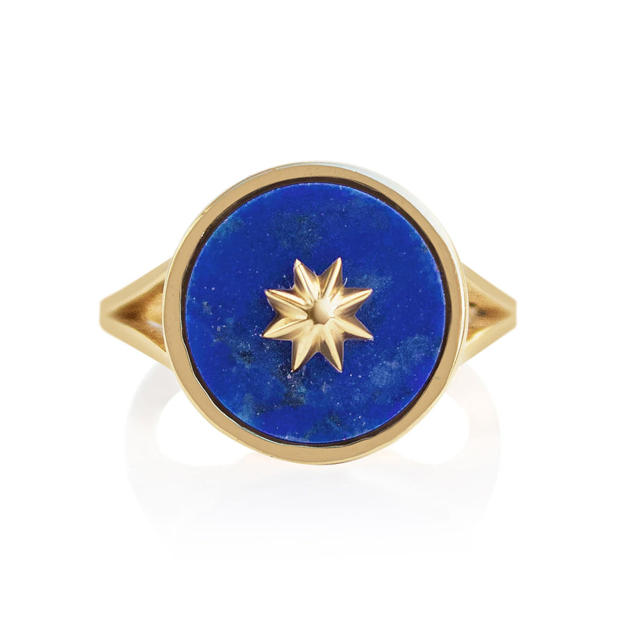 Flora Bhattachary Asmani Tara Star Pinkie Ring with Lapis at EC One London