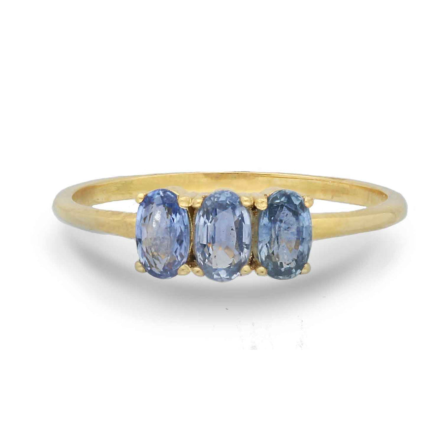 EC One GFG Dumom Triple Blue Sapphire Ring