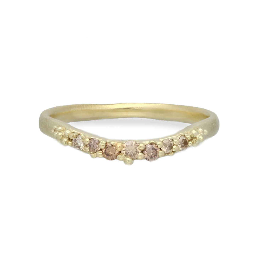 Hannah Bedford Champagne Diamond Contour Ring Yellow Gold