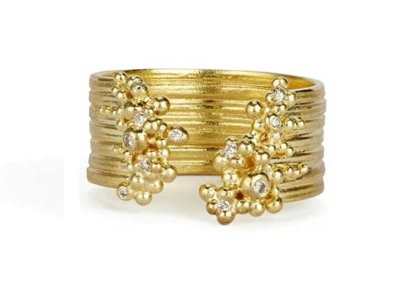 Hannah Bedford Low Tide Ring in Gold with Diamonds at EC One London