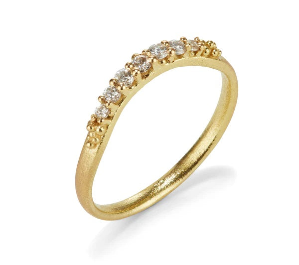 Hannah Bedford White Diamond Contour Ring Yellow Gold at EC One London