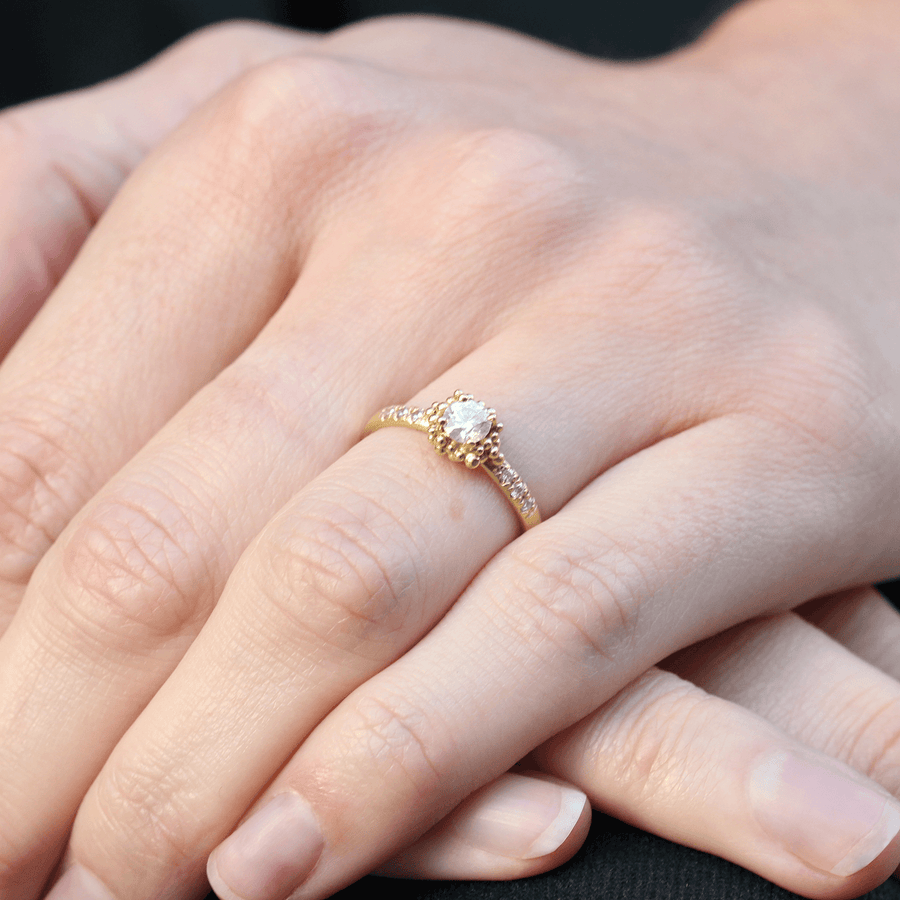 EC One Hannah Bedford recycled gold Diamond Pave Ring 