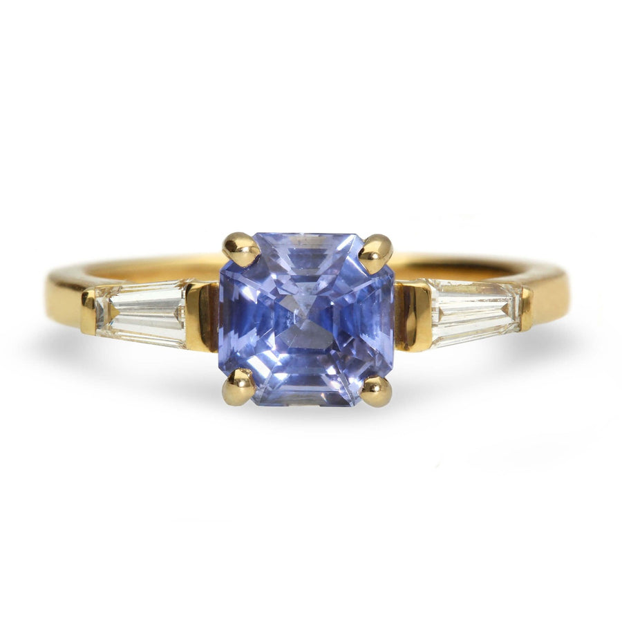 EC One JESSICA Ethical Octagon Blue Sapphire Engagement Ring handmade in London
