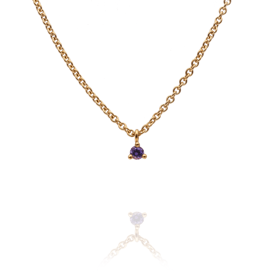 Tiny Ethical Sapphire Necklace Gold Plated