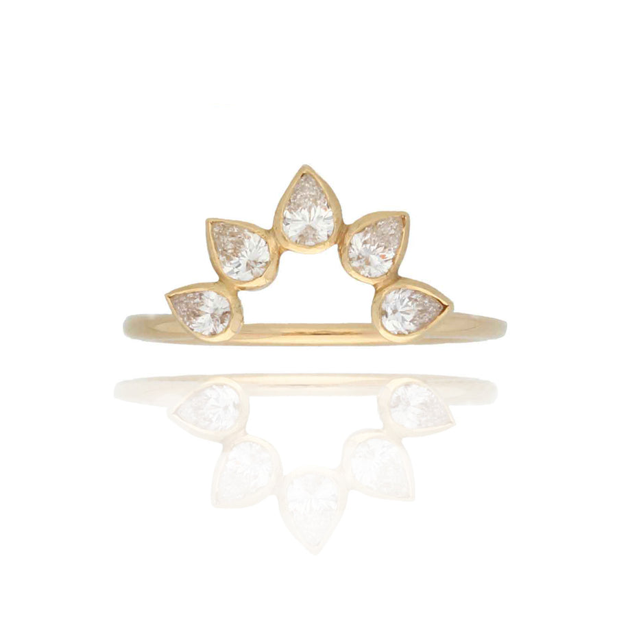 EC One Cece Lucky Gold Ring with Arch of Diamonds