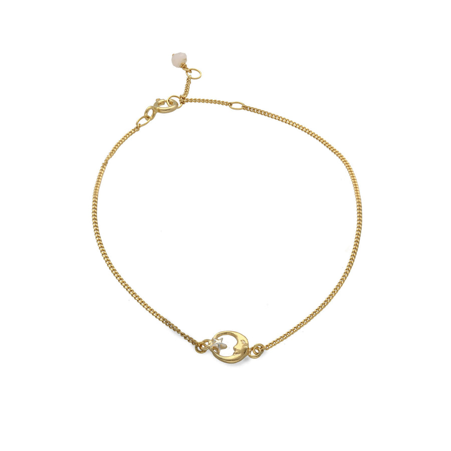 Manom Jewellery at EC One London Little Moon and Star Bracelet Gold Plated