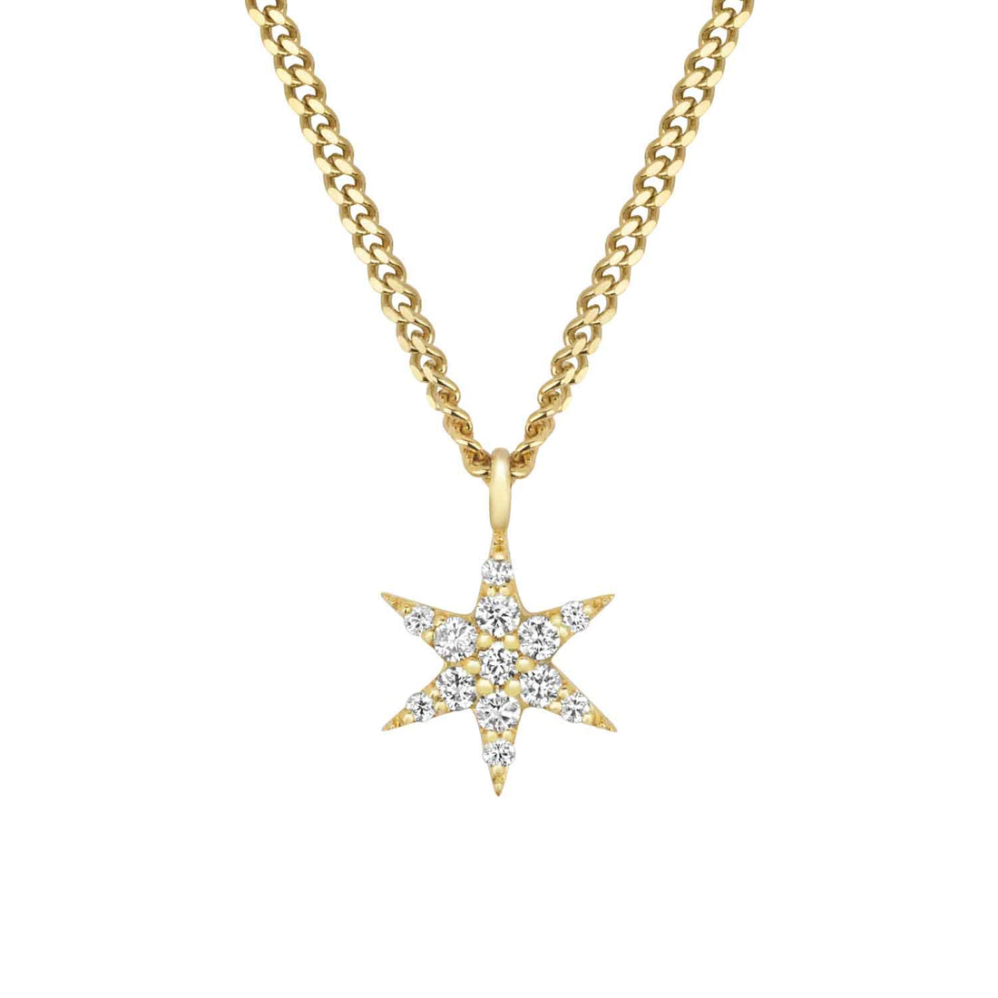 EC One Zoe & Morgan Mini Anahata Star Yellow Gold Diamond Necklace