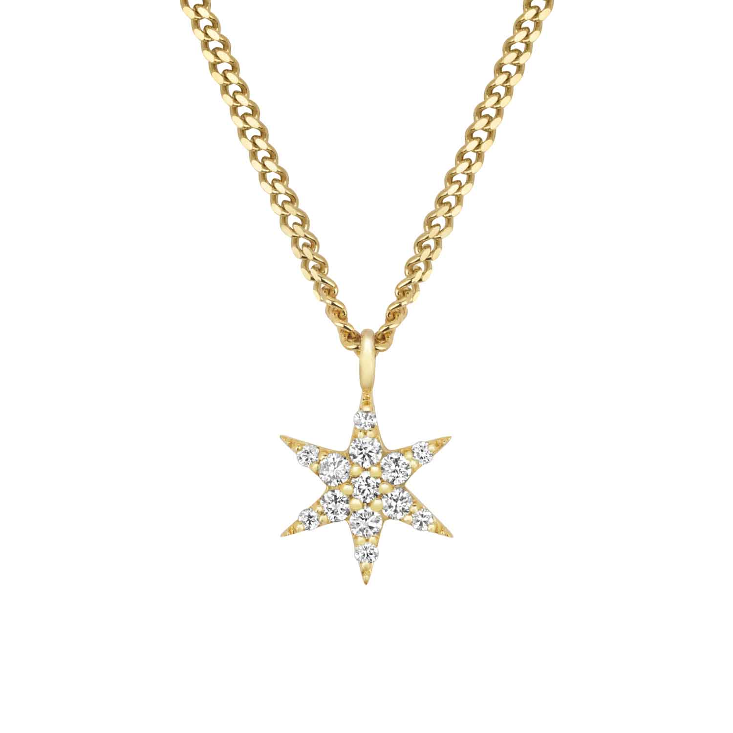 EC One Zoe & Morgan Mini Anahata Star Yellow Gold Diamond Necklace