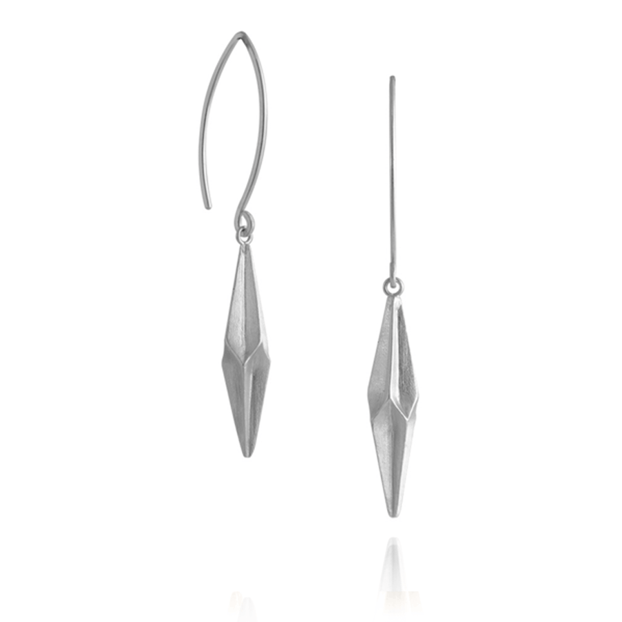Alice Barnes at EC One Pleated shard recycled silver earrings
