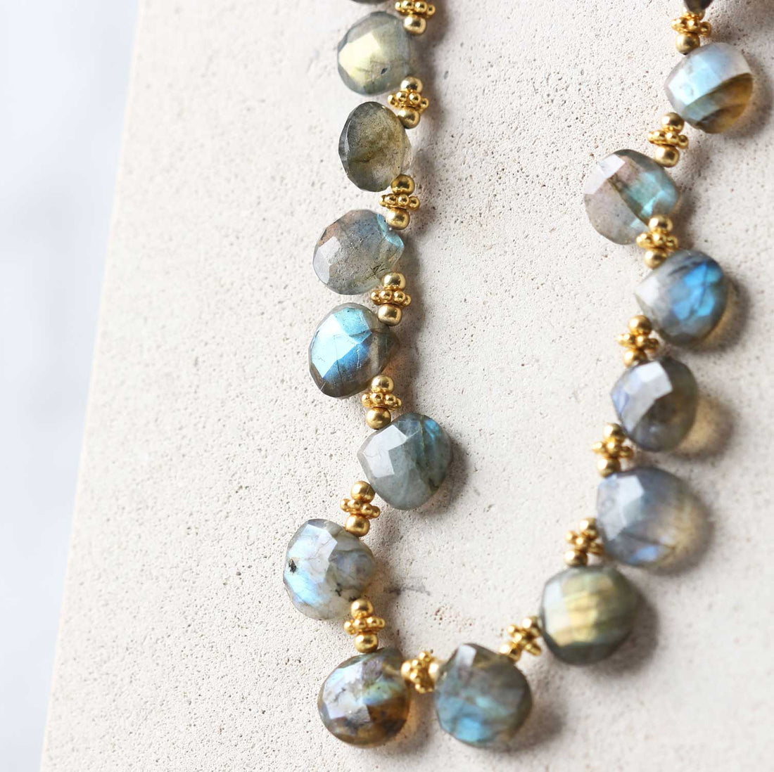 Pomegranate London Diva Single Line Necklace Labradorite at EC One London