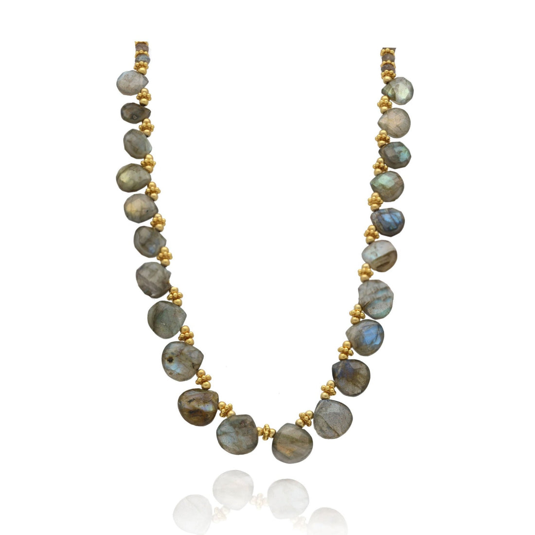 Pomegranate London Diva Single Line Necklace Labradorite at EC One London