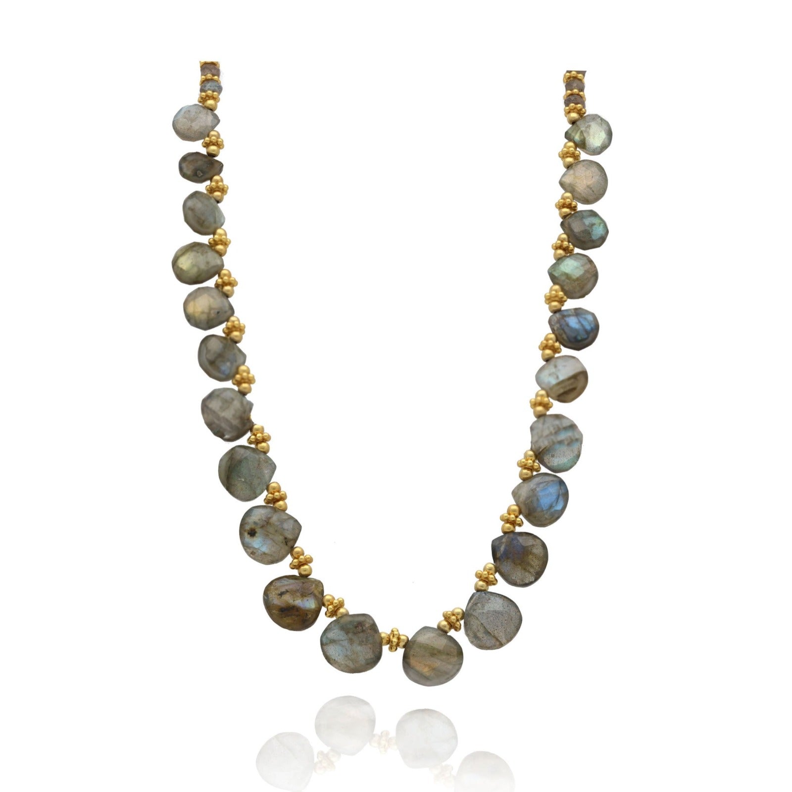 Pomegranate London Diva Single Line Necklace Labradorite at EC One London