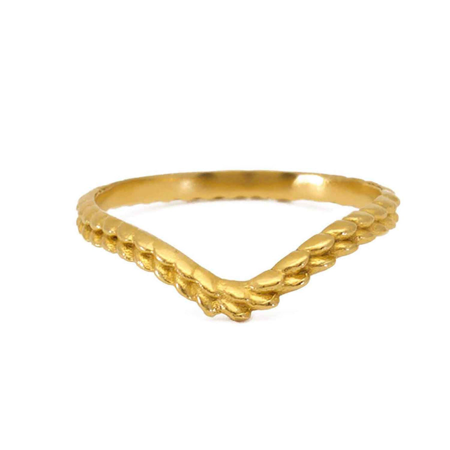 EC One "Tagmata" Shaped Textured Band Gold Plated