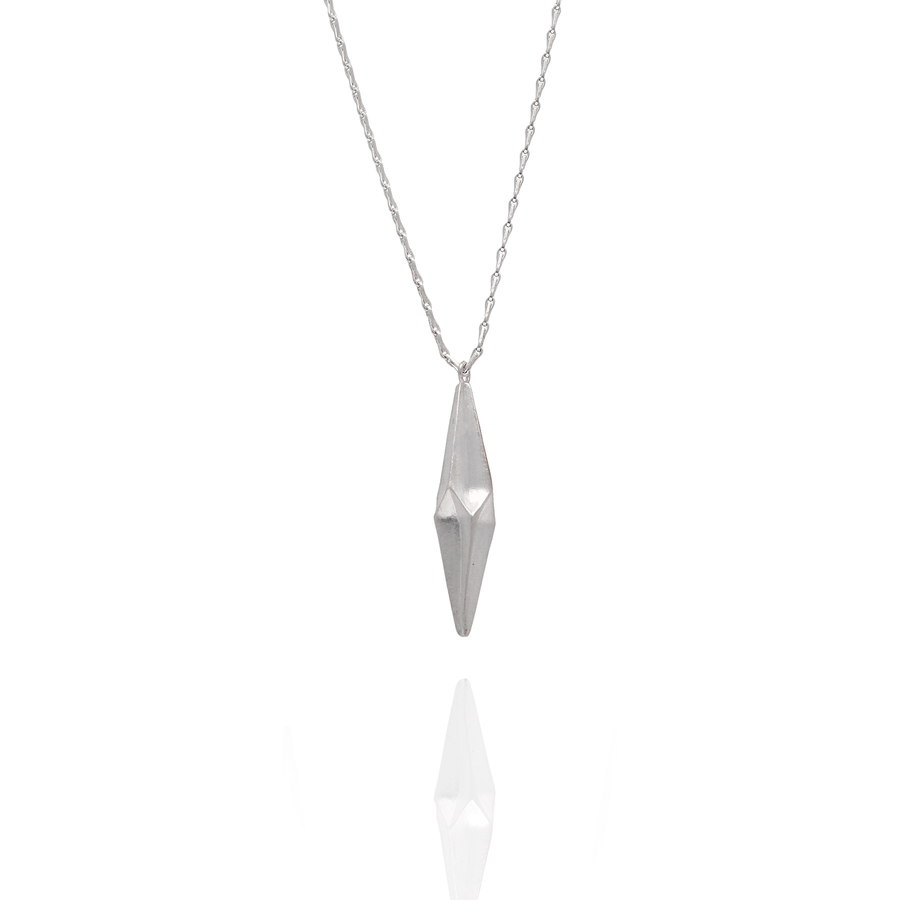 Shard Single Drop Necklace Silver