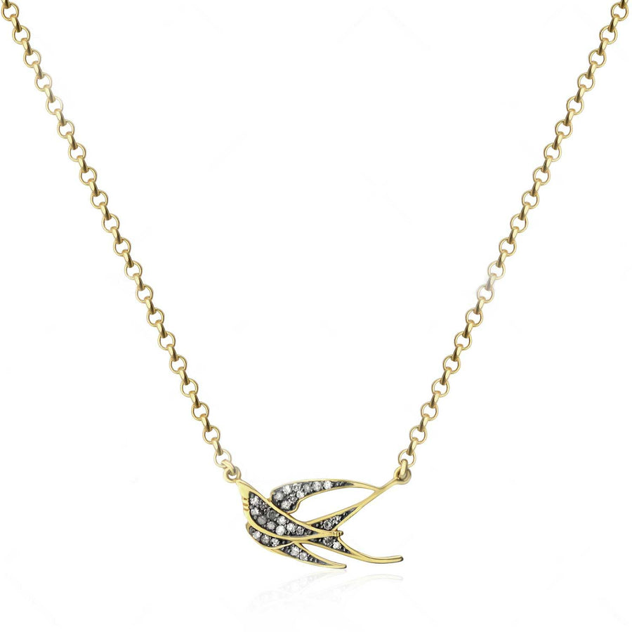 Sweet Marie Swallow Necklace with Diamonds at EC One London