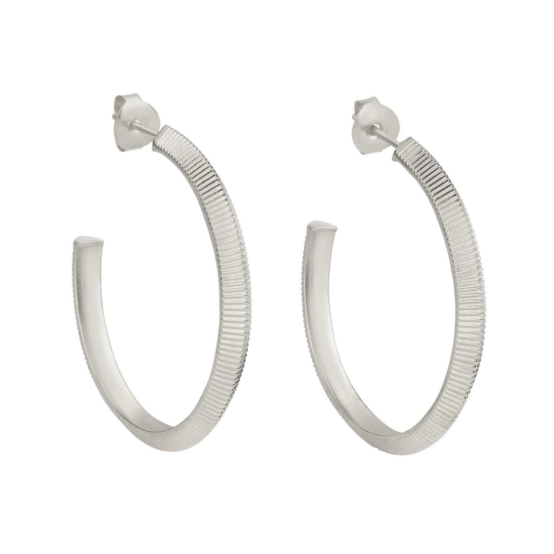 Zoe and Morgan at EC One London Tasa Silver Hoop Earrings at EC One