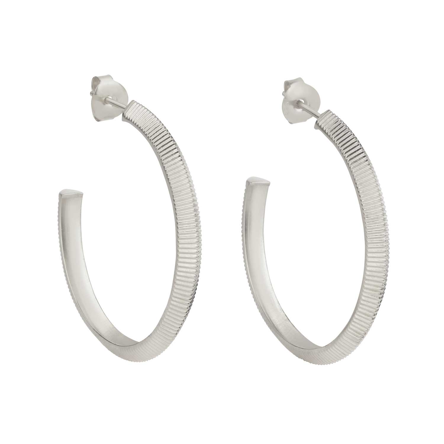 Zoe and Morgan at EC One London Tasa Silver Hoop Earrings at EC One