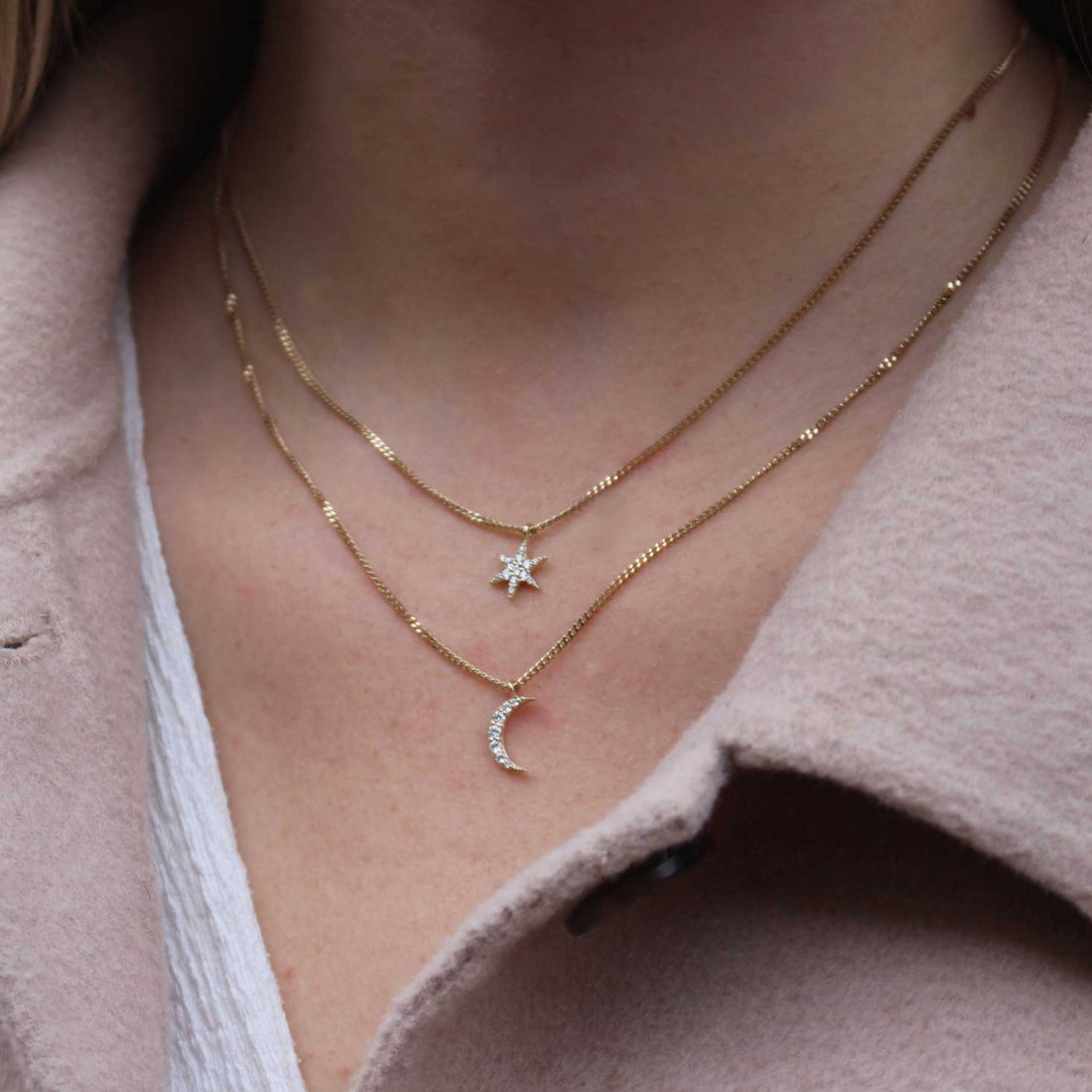 EC One Zoe & Morgan Luna Diamond white Gold necklace