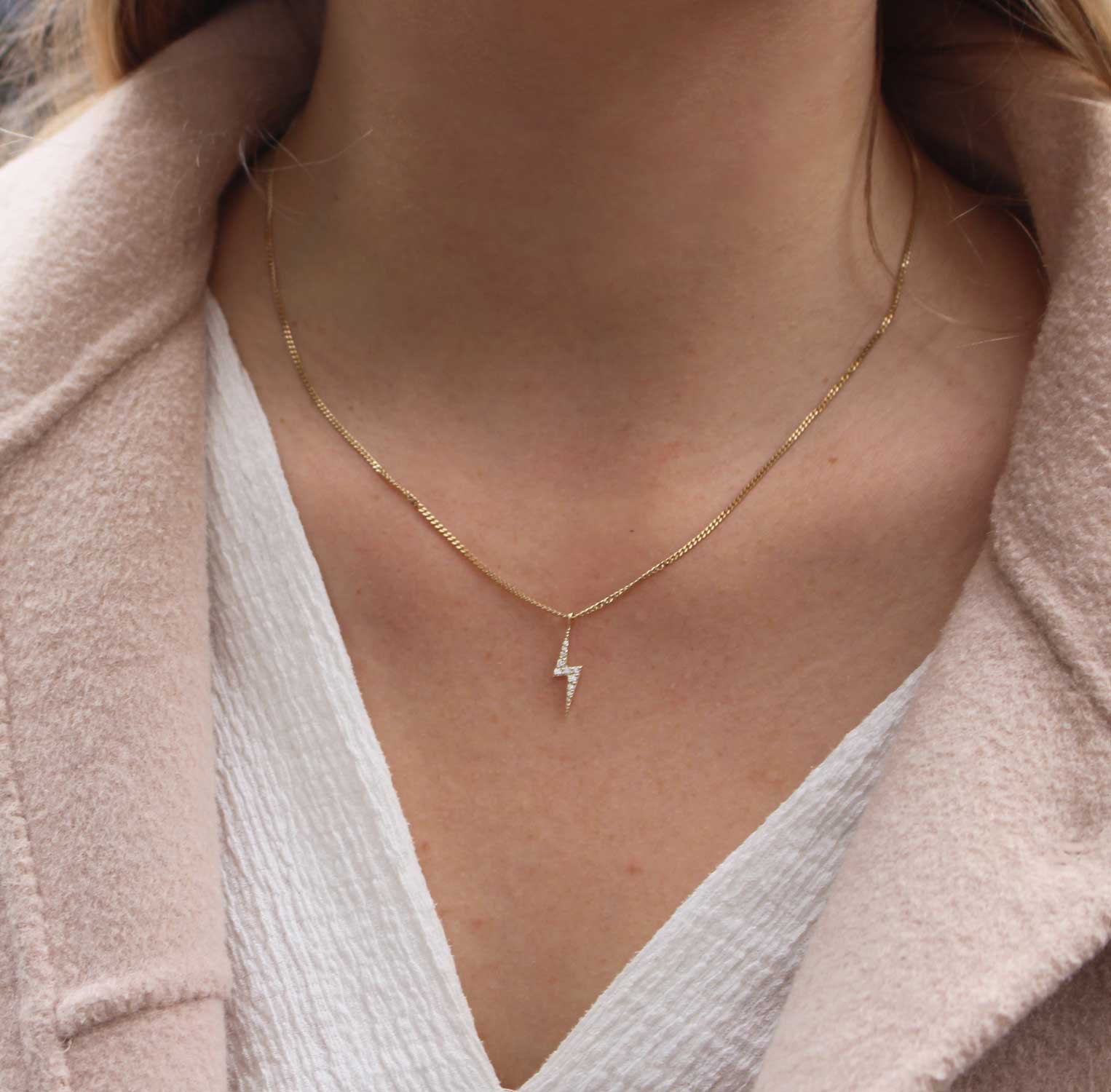 Zoe & Morgan Zap White Gold Diamond Necklace at EC One London