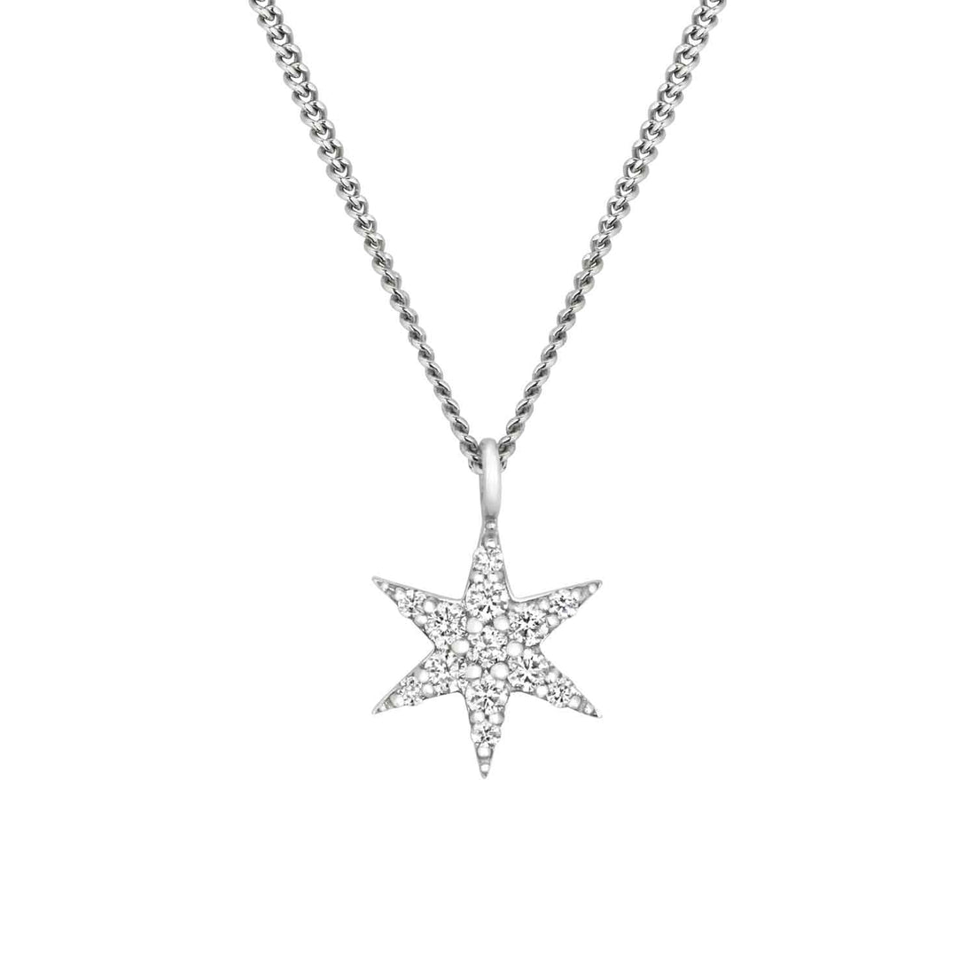 EC One Zoe & Morgan Mini Anahata Star White Gold Diamond Necklace