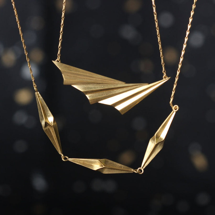 EC One Alice Barnes Triple Shard In-Line Gold Necklace