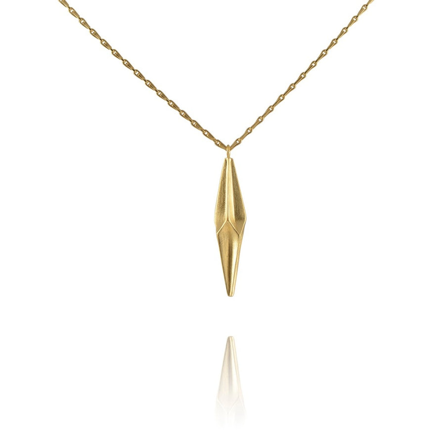 Shard Single Drop Necklace Gold Plated
