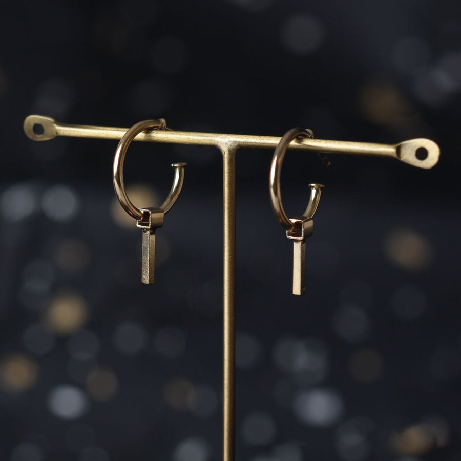 Cara Tonkin Metropolis Bar Hoop Earrings gold plate at EC One London