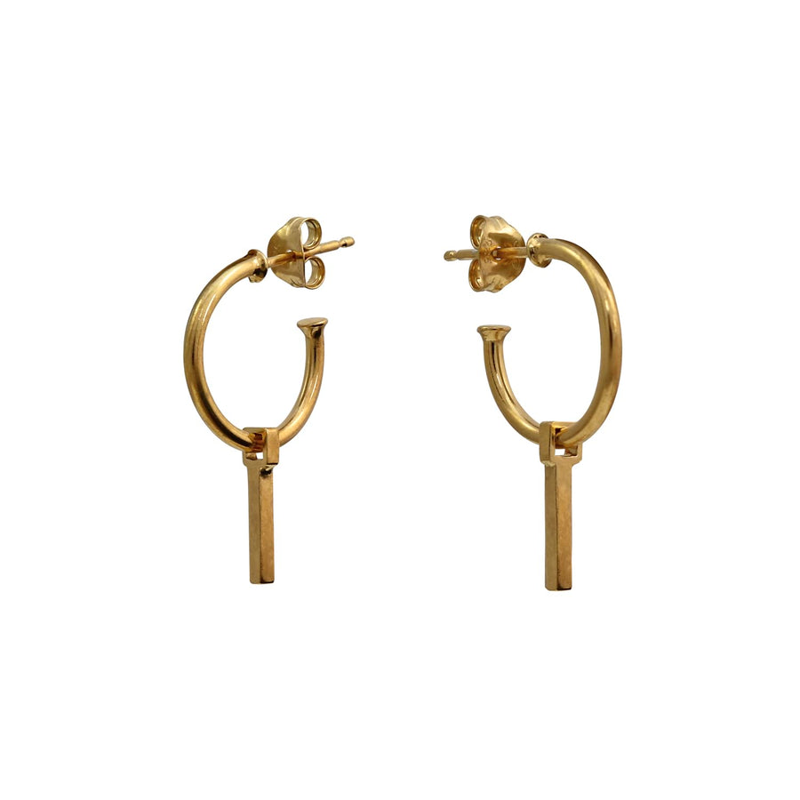 Cara Tonkin Metropolis Bar Hoop Earrings gold plate at EC One London