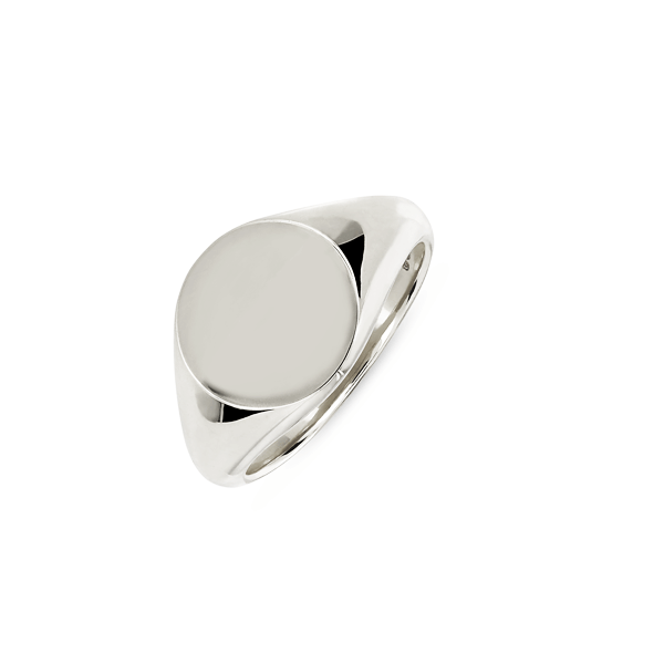 Round Silver Signet Ring