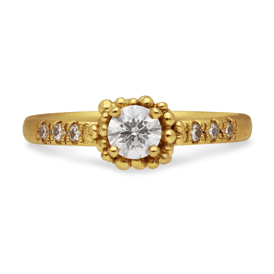 Diamond Pave Ring Yellow Gold