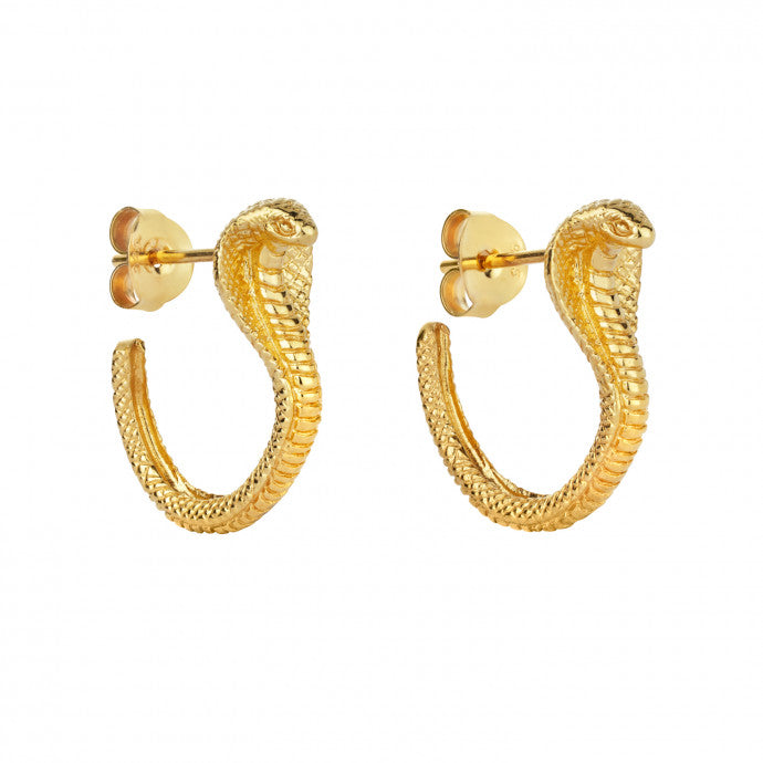 Zoe & Morgan Cobra Snake Gold Plated Hoop Earrings