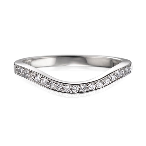 EC One "Dainty" Deep Curved Half Eternity Ring shaped diamond wedding ring