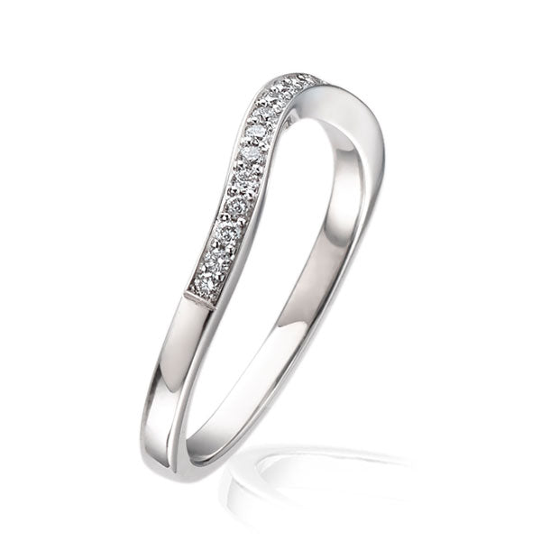 EC One "Dainty" Deep Curved Half Eternity Ring shaped diamond wedding ring