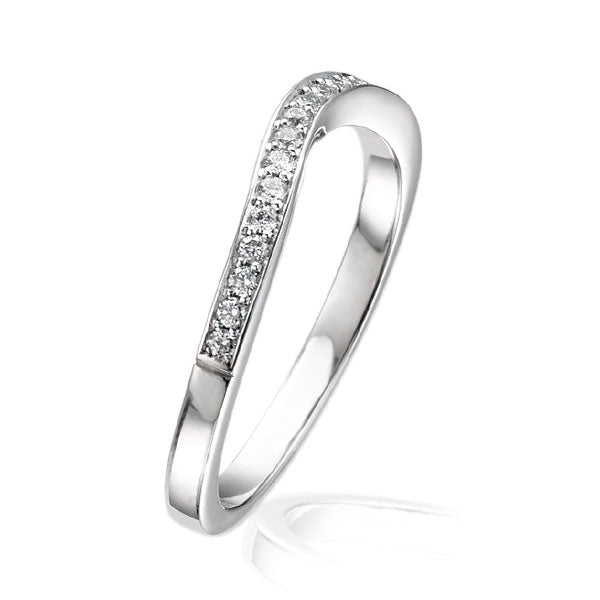 EC One "Dainty" Curved Half Eternity Ring Shaped Fitted Wedding Ring