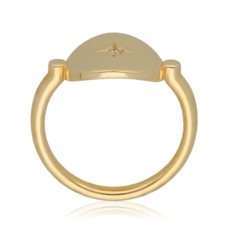 EC One Gold Roman ring with star-set diamond