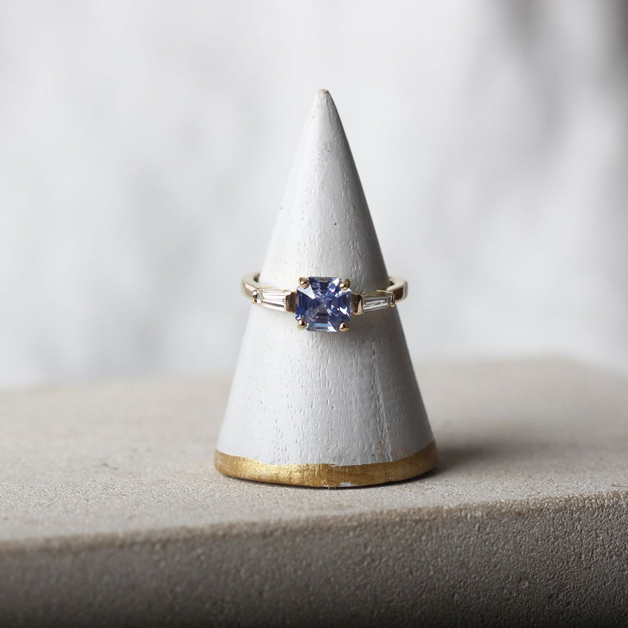 EC One JESSICA Ethical Octagon Blue Sapphire Engagement Ring handmade in London